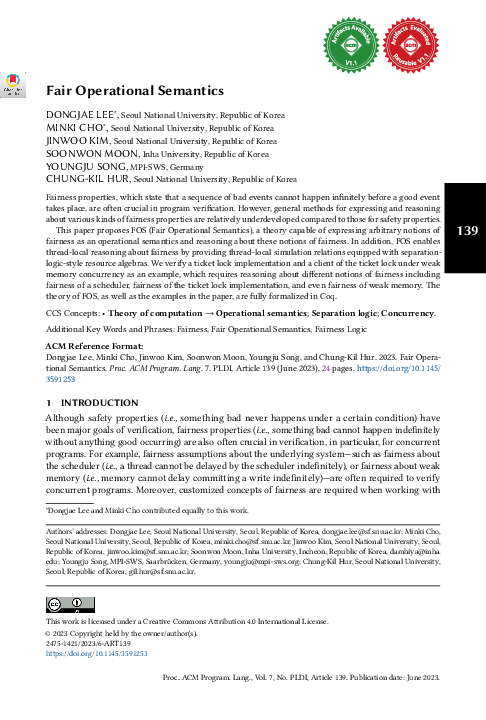 (PDF) Fair Operational Semantics