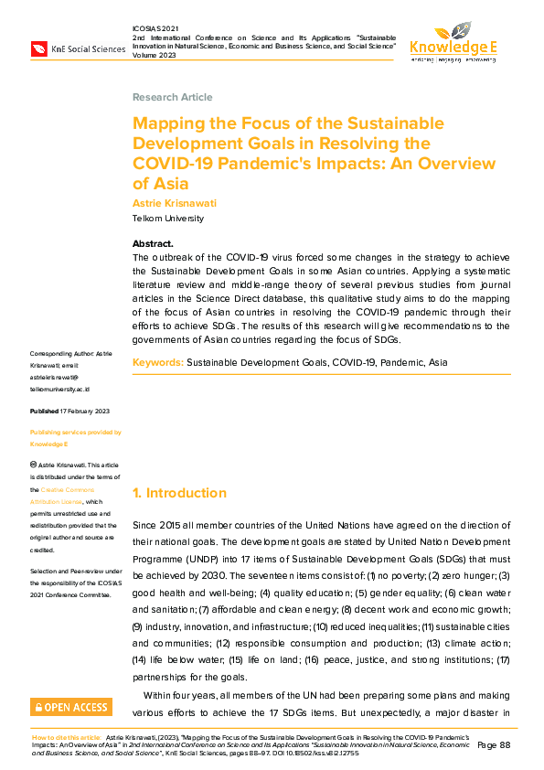 (PDF) Mapping the Focus of the Sustainable Development Goals in ...