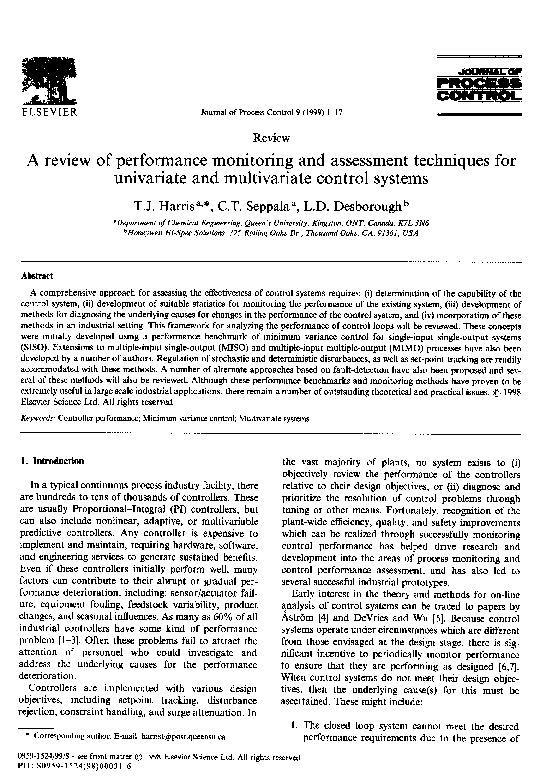 (PDF) A review of performance monitoring and assessment techniques for ...