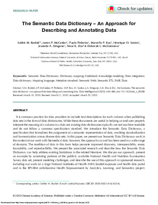 (PDF) The Semantic Data Dictionary – An Approach for Describing and ...