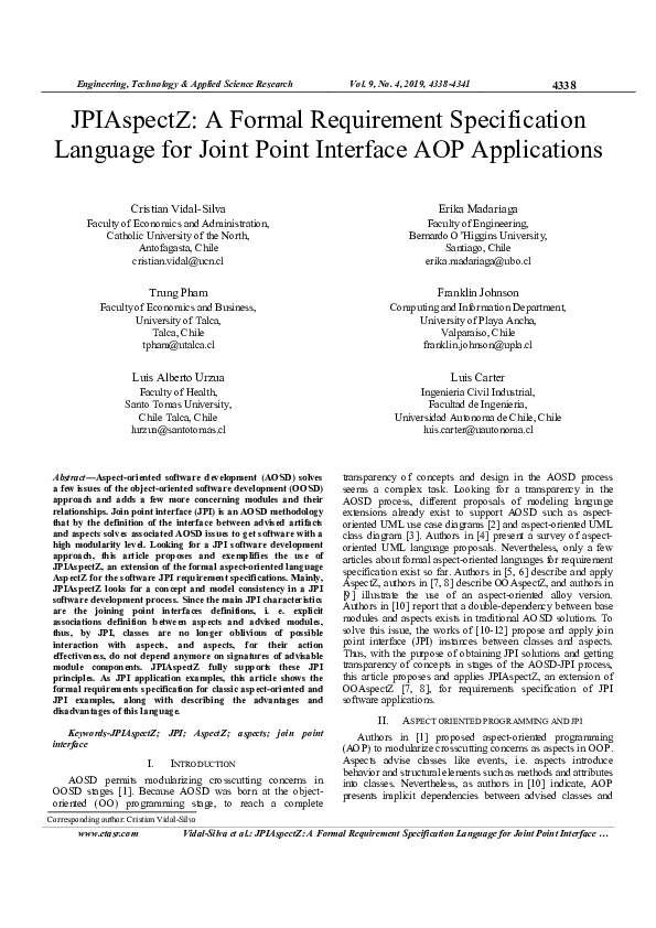 (PDF) JPIAspectZ: A Formal Requirement Specification Language for Joint ...