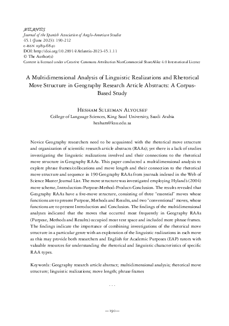 (PDF) A Multidimensional Analysis of Linguistic Realizations and ...