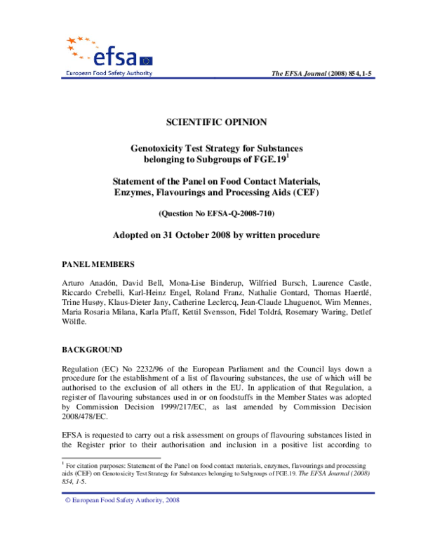 (PDF) Genotoxicity Test Strategy for Substances belonging to Subgroups ...