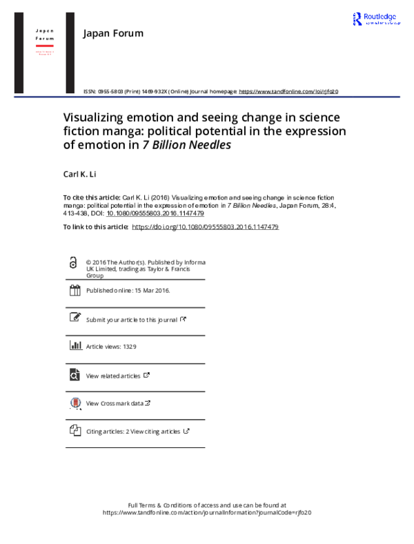 (PDF) Visualizing emotion and seeing change in science fiction manga
