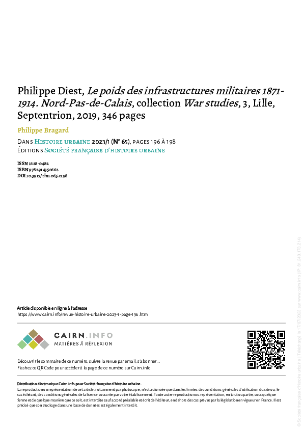 (PDF) Compte-rendu. Ph. DIEST, Le poids des infrastructures militaires ...