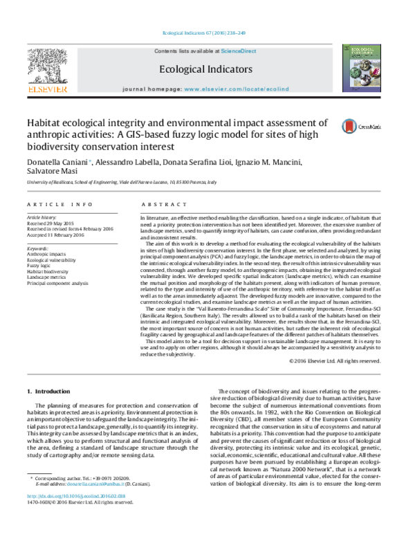 (PDF) Habitat ecological integrity and environmental impact assessment ...