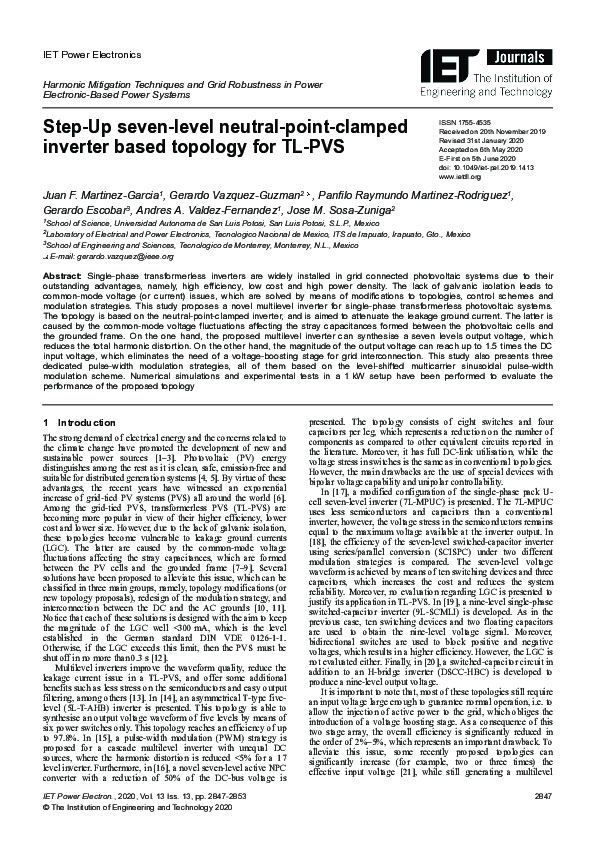 (PDF) Step‐Up seven‐level neutral‐point‐clamped inverter based topology ...