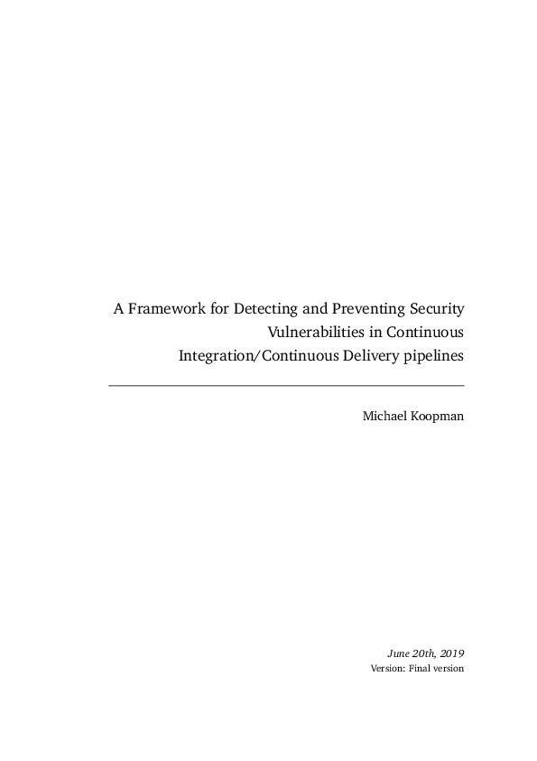 (PDF) A framework for detecting and preventing security vulnerabilities ...