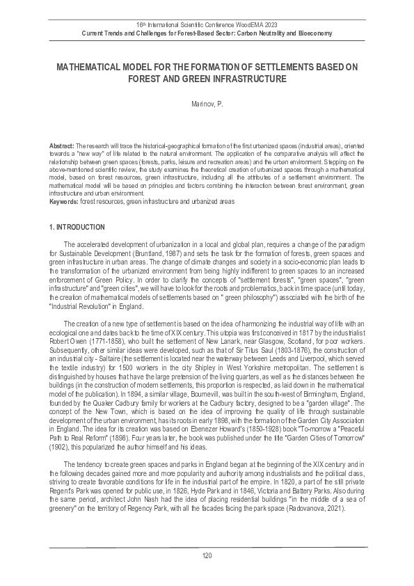 (PDF) MATHEMATICAL MODEL FOR THE FORMATION OF SETTLEMENTS BASED ON ...