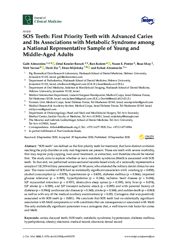(PDF) SOS Teeth: First Priority Teeth with Advanced Caries and Its ...