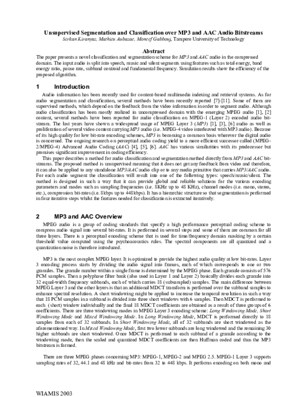 (PDF) Unsupervised Segmentation and Classification of Orca ...