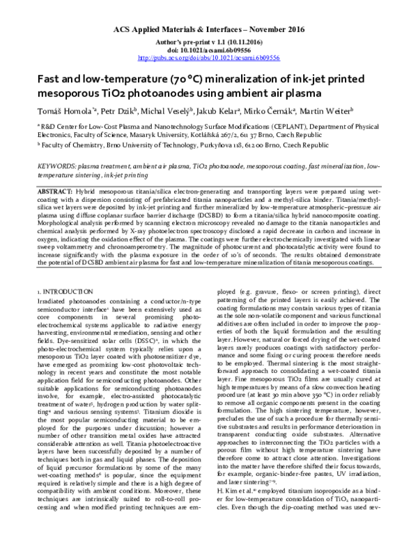 (PDF) Fast and Low-Temperature (70 °C) Mineralization of Inkjet Printed ...