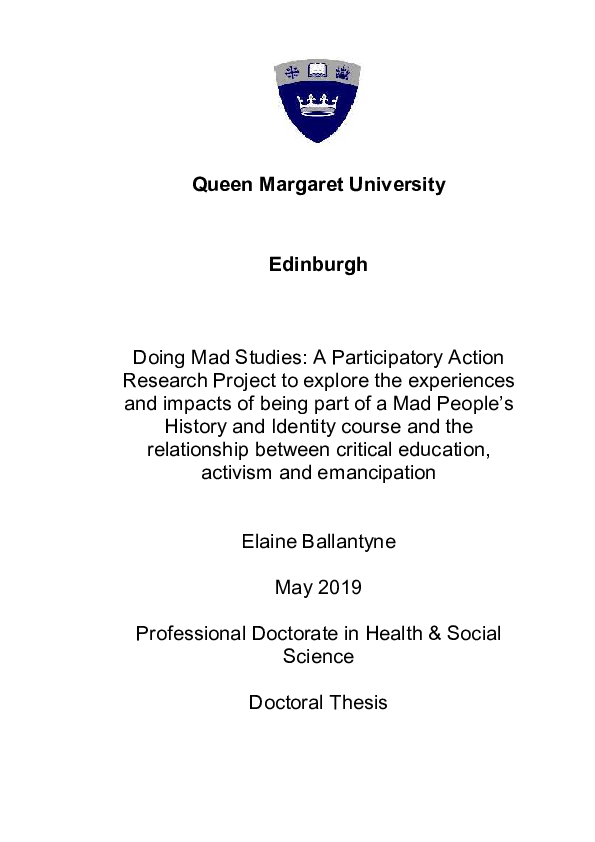 (PDF) Doing Mad Studies : a Participatory Action Research Project to ...