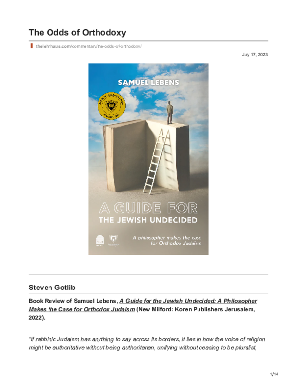 (PDF) The Odds of Orthodoxy