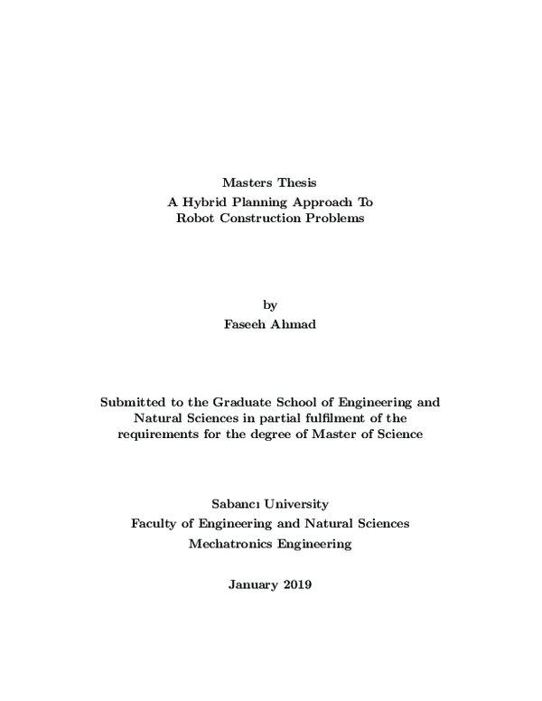 (PDF) A hybrid planning approach to robot construction problems