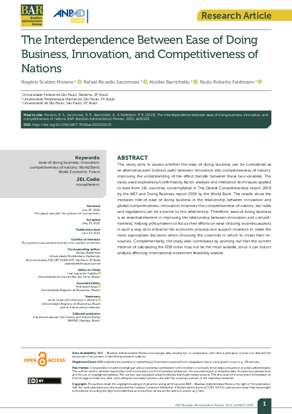(PDF) A35e The interdependence between ease of doing business ...
