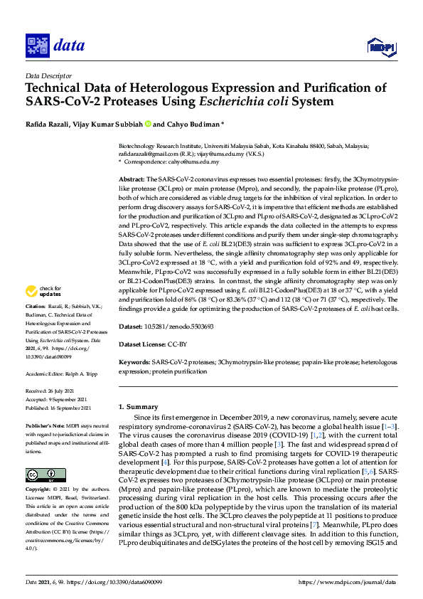 (PDF) Technical Data of Heterologous Expression and Purification of ...