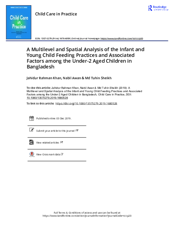(PDF) A Multilevel and Spatial Analysis of the Infant and Young Child ...