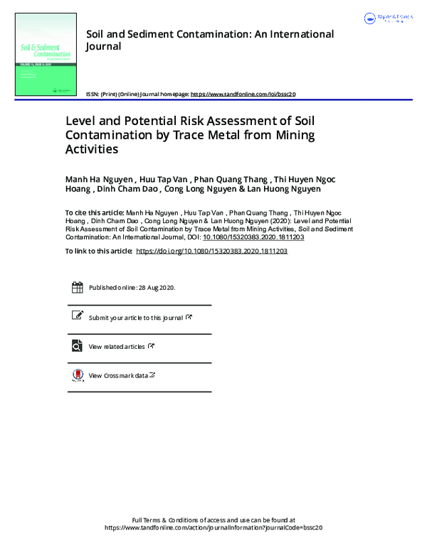 (PDF) Level and Potential Risk Assessment of Soil Contamination by ...