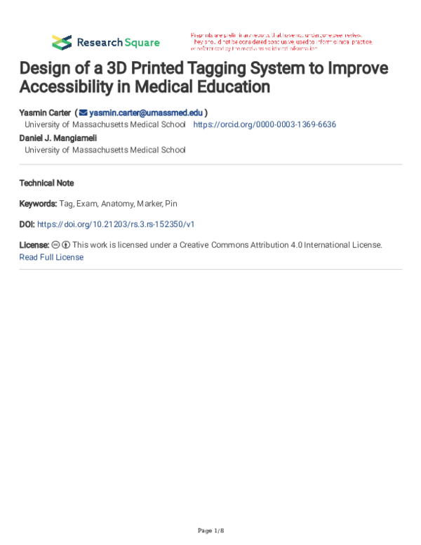 (PDF) Design of a 3D Printed Tagging System to Improve Accessibility in ...