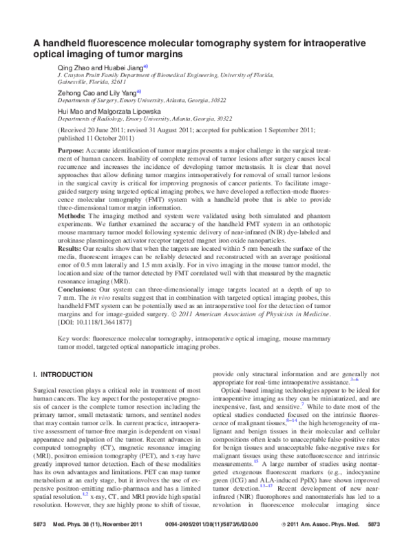 (PDF) A handheld fluorescence molecular tomography system for ...