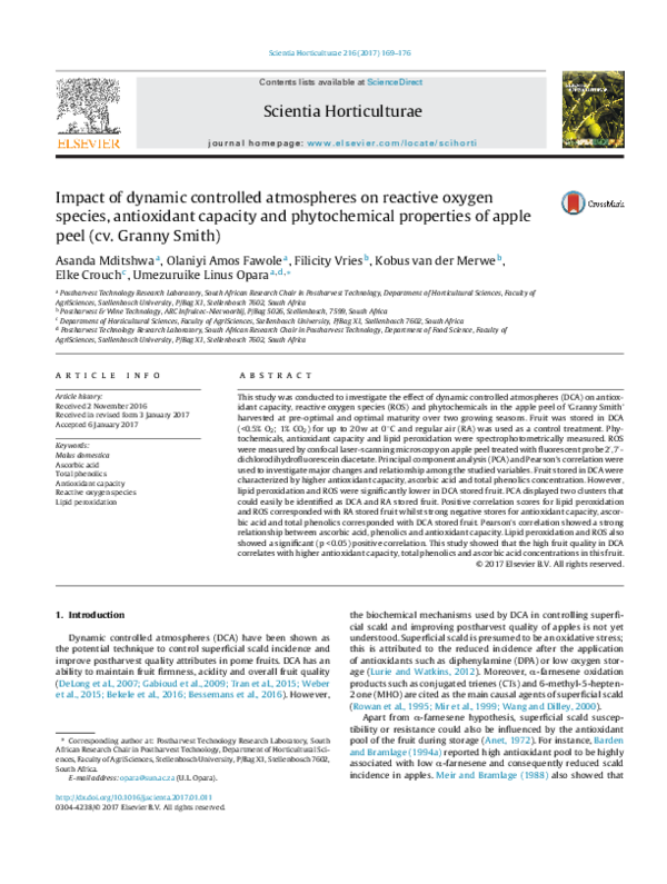 (PDF) Impact of dynamic controlled atmospheres on reactive oxygen