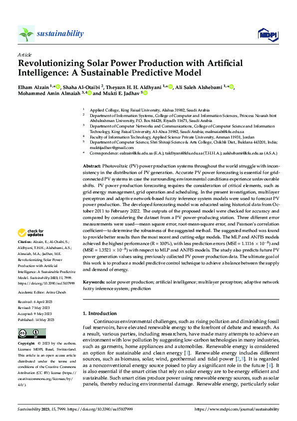 (PDF) Revolutionizing Solar Power Production with Artificial ...