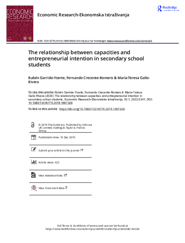 (PDF) The relationship between capacities and entrepreneurial intention ...