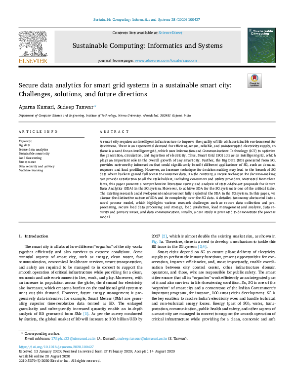 (PDF) Secure data analytics for smart grid systems in a sustainable ...