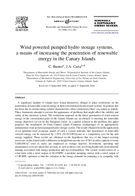 (PDF) Wind powered pumped hydro storage systems, a means of increasing ...