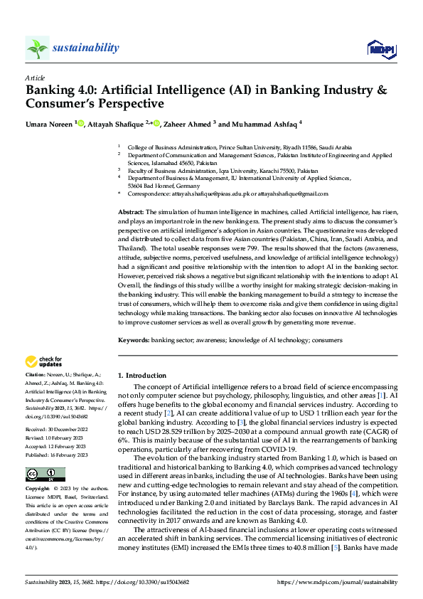(PDF) Banking 4.0: Artificial Intelligence (AI) in Banking Industry ...