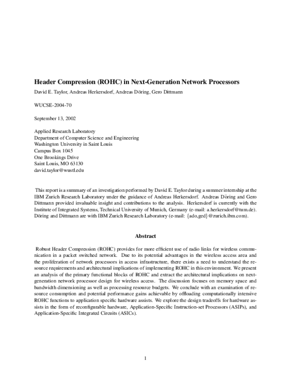 (PDF) Robust header compression (ROHC) in next-generation network ...