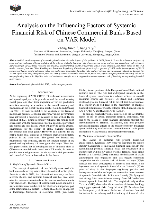 (PDF) Analysis on the Influencing Factors of Systemic Financial Risk of ...