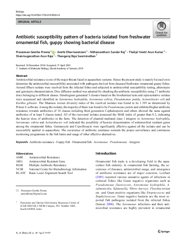 (PDF) Antibiotic susceptibility pattern of bacterial isolates from ...