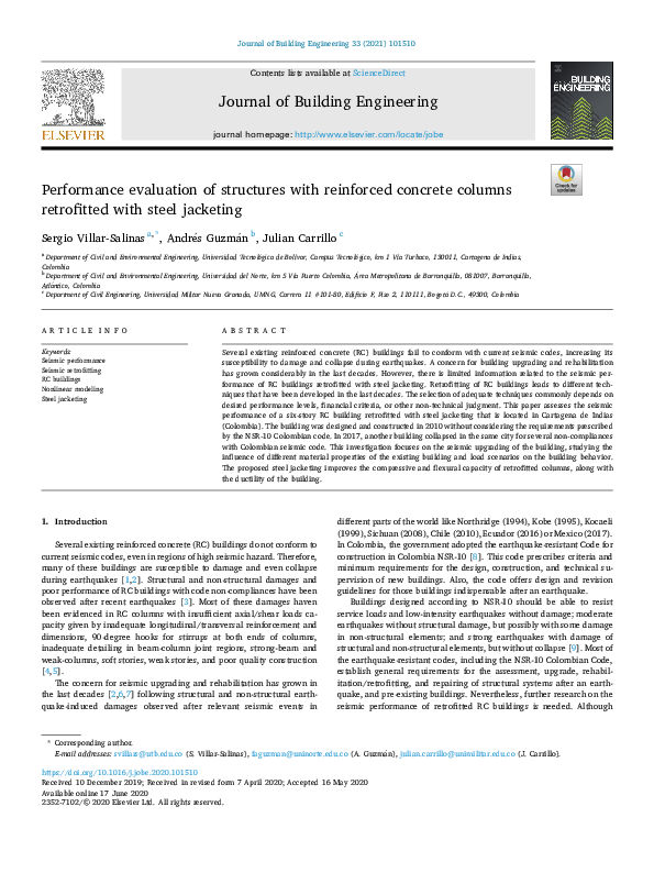 (PDF) Performance evaluation of structures with reinforced concrete ...