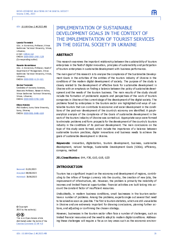 (PDF) Implementation of Sustainable Development Goals in the Context of ...