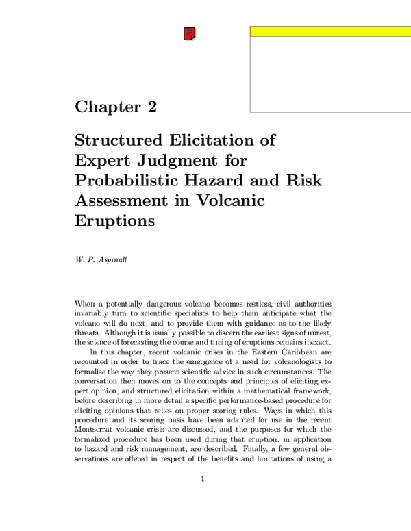 (PDF) Structured elicitation of expert judgement for probabilistic ...