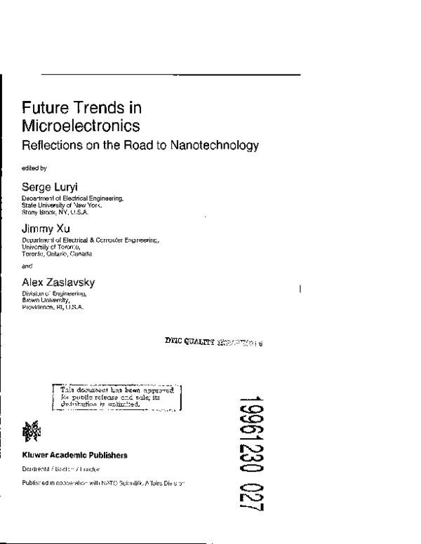 PDF) Future trends in microelectronics - reflections on the