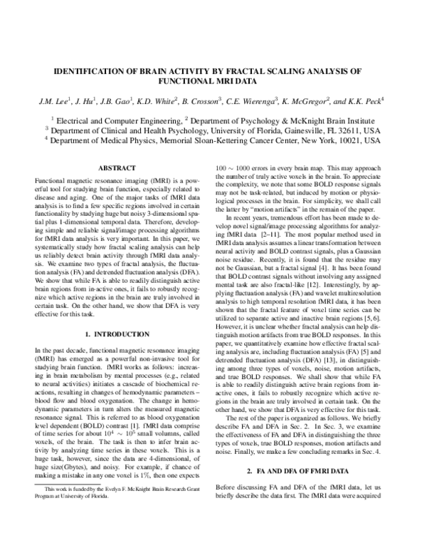 (PDF) Identification of brain activity by fractal scaling analysis of ...