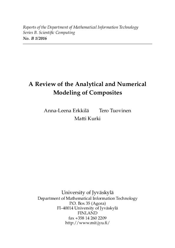 (PDF) A Review of the Analytical and Numerical Modeling of Composites