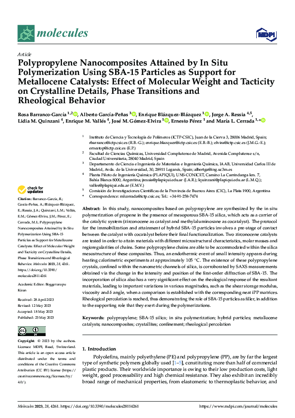 (PDF) Polypropylene Nanocomposites Attained by In Situ Polymerization ...
