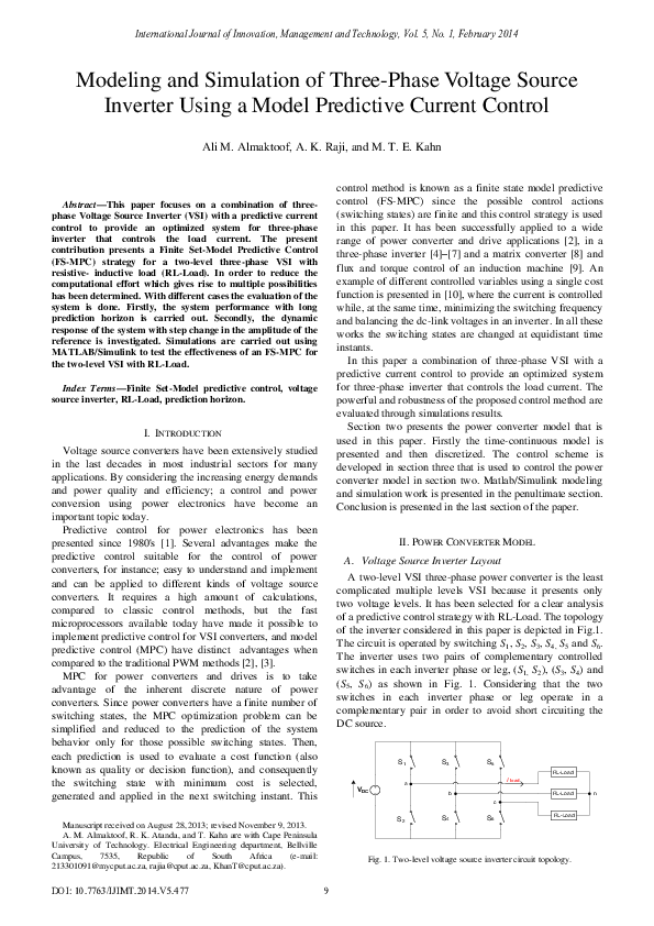 (PDF) Modeling and Simulation of Three-Phase Voltage Source Inverter ...