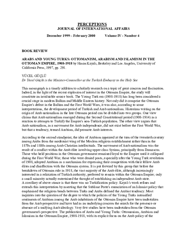 (PDF) Arabs and Young Turks: Ottomanism, Arabism, and Islamism in the ...