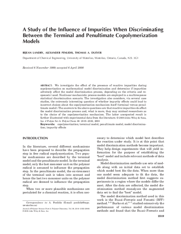 (PDF) A study of the influence of impurities when discriminating ...