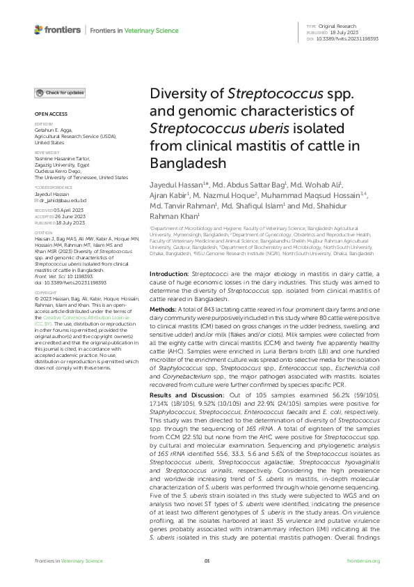 (PDF) Diversity of Streptococcus spp. and genomic characteristics of ...
