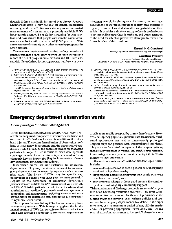 (PDF) Emergency department observation wards