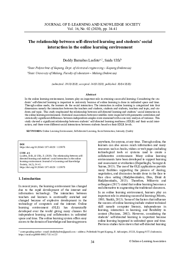 (PDF) The relationship between self-directed learning and students ...