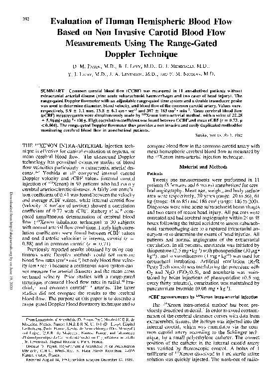 (PDF) Evaluation of human hemispheric blood flow based on non invasive ...