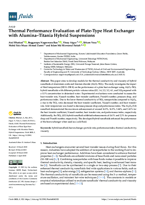 (PDF) Thermal Performance Evaluation of Plate-Type Heat Exchanger with ...
