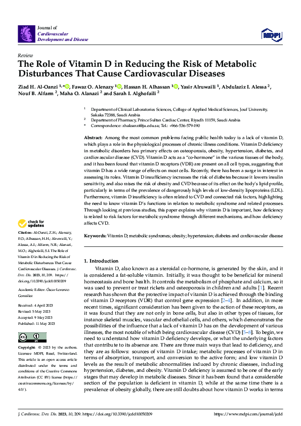(PDF) The Role of Vitamin D in Reducing the Risk of Metabolic ...